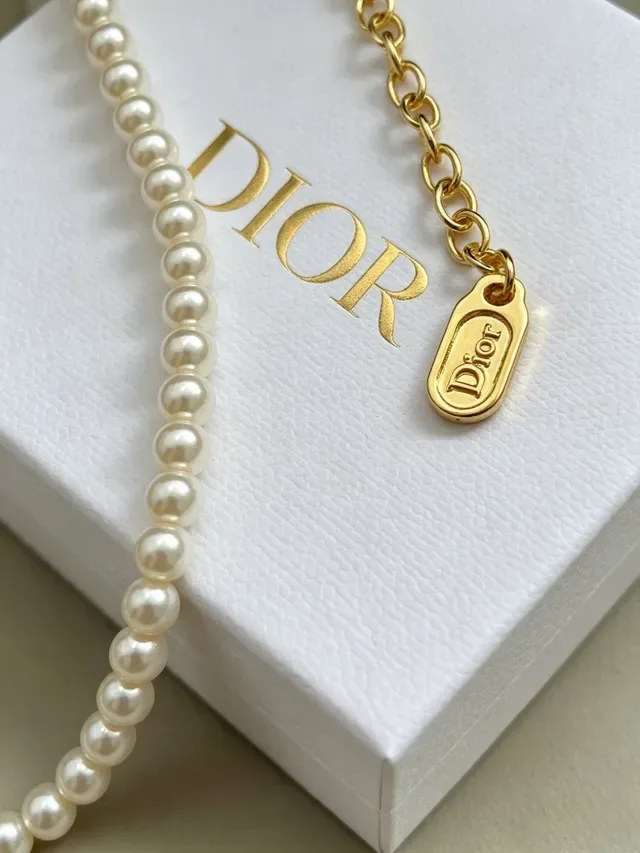 Bracelete Dior de ouro branco com pérolas em série D-Motif charm 2