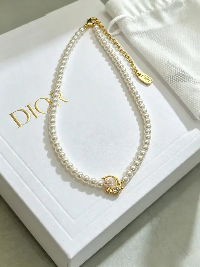 Bracelete Dior de ouro branco com pérolas em série D-Motif charm 4