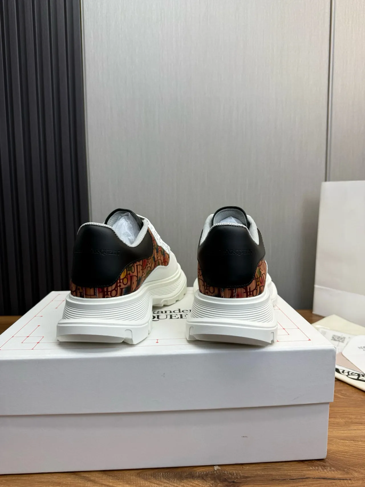 Dior White Multicolor Sole Oblique Monogram Panel Chunky Sneakers 4