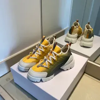 Dior Yellow Green Sole Gradient Upper Chunky Sneakers