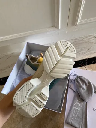Dior Yellow Green Sole Gradient Upper Chunky Sneakers 2