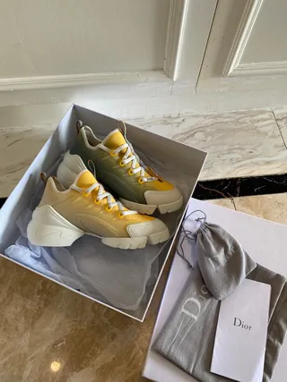 Dior Yellow Green Sole Gradient Upper Chunky Sneakers 8
