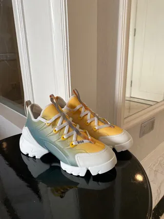 Dior Yellow Green Sole Gradient Upper Chunky Sneakers 9