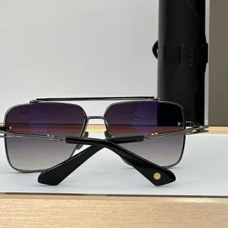 DITA Black Purple Double-Bar Top Bridge Rectangular Gradient Lenses Sunglasses