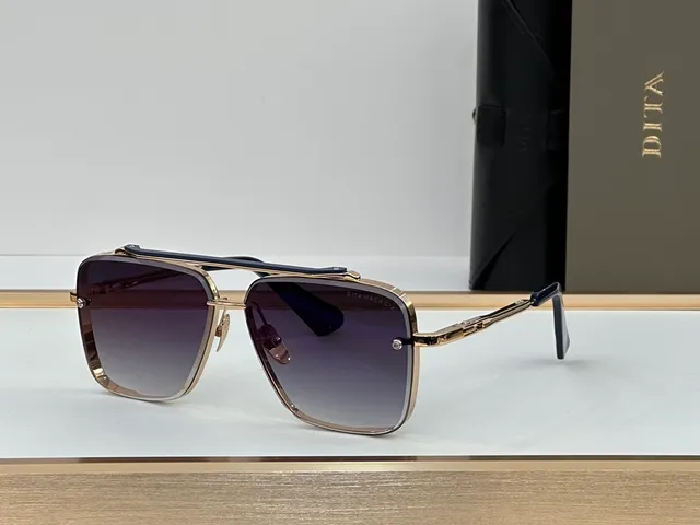DITA Black Purple Double-Bar Top Bridge Rectangular Gradient Lenses Sunglasses 5