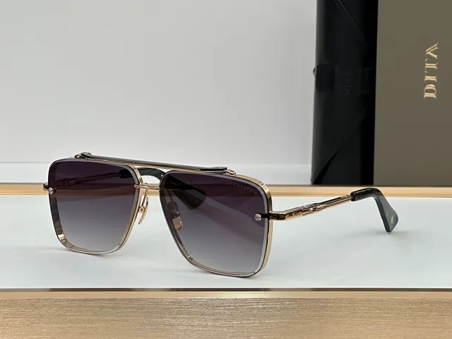 DITA Black Purple Double-Bar Top Bridge Rectangular Gradient Lenses Sunglasses 6