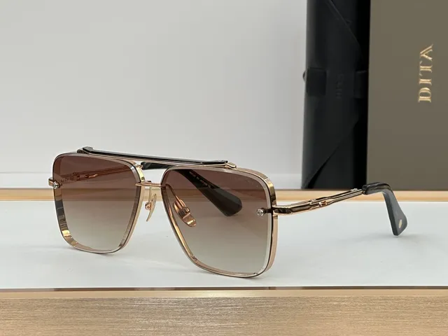 DITA Black Purple Double-Bar Top Bridge Rectangular Gradient Lenses Sunglasses 7