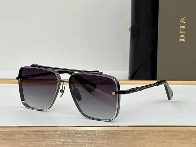 DITA Black Purple Double-Bar Top Bridge Rectangular Gradient Lenses Sunglasses 8