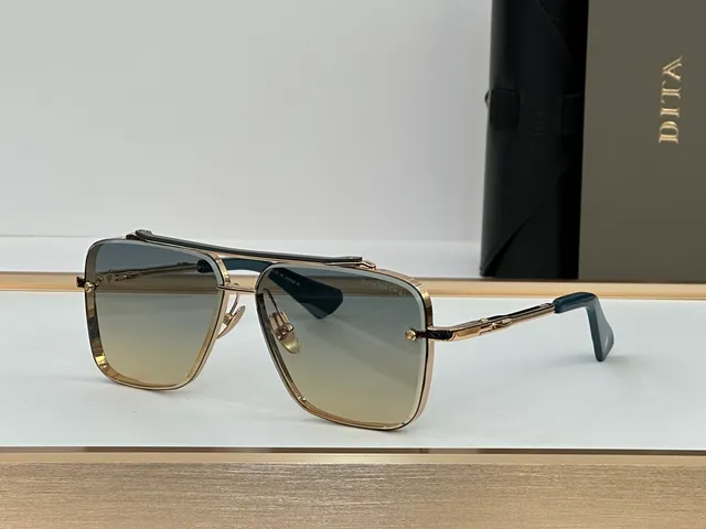 DITA Black Purple Double-Bar Top Bridge Rectangular Gradient Lenses Sunglasses 9