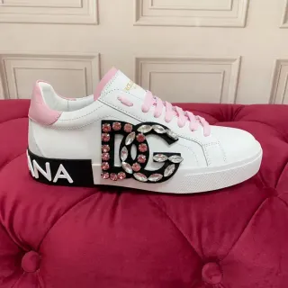 Dolce & Gabbana DG 水晶白粉生活方式运动鞋