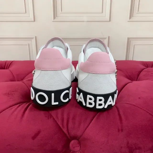 Dolce & Gabbana DG Cristal Branco Rosa Tênis Lifestyle 3