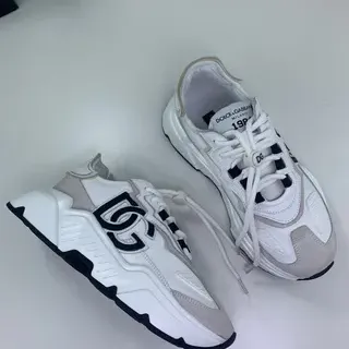 Dolce & Gabbana NS1 سول أبيض بيج upper طبقية سنيكرز سميكة