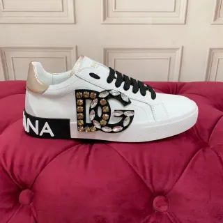 Dolce & Gabbana DG Logo Crystal-Embellished White Lifestyle Sneakers