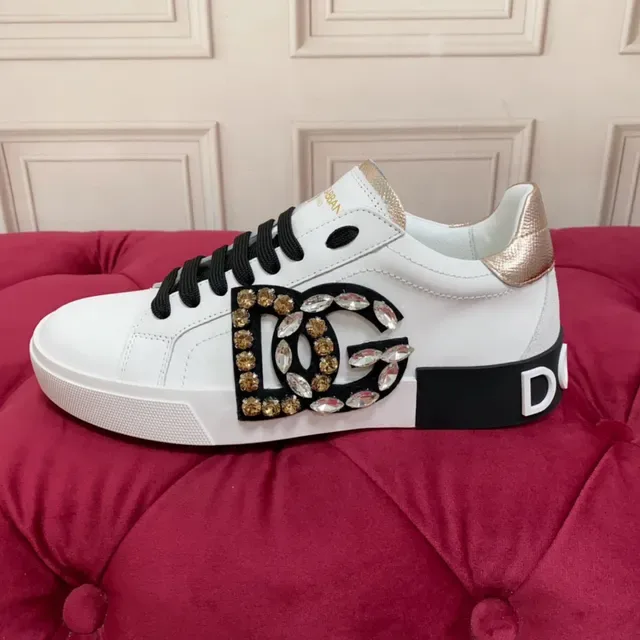 Dolce & Gabbana DG Logo Crystal-Embellished White Lifestyle Sneakers 4