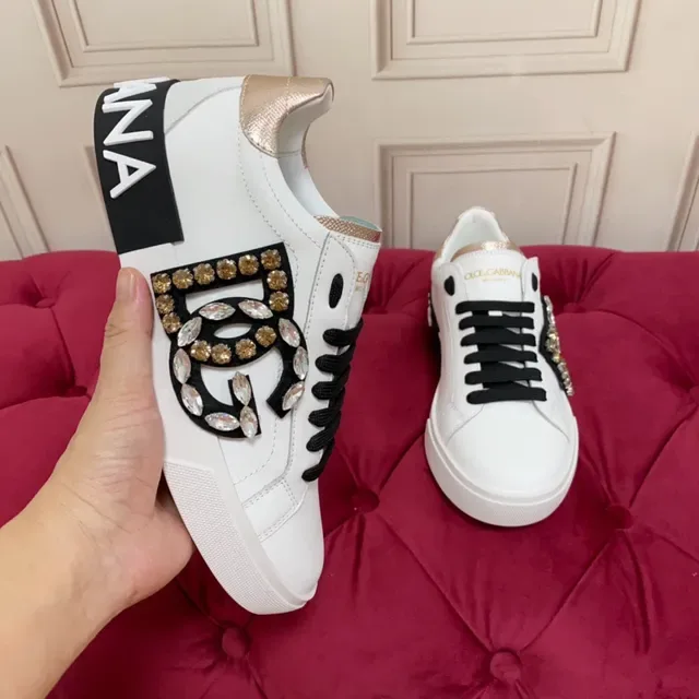 Dolce & Gabbana DG Logo Crystal-Embellished White Lifestyle Sneakers 5