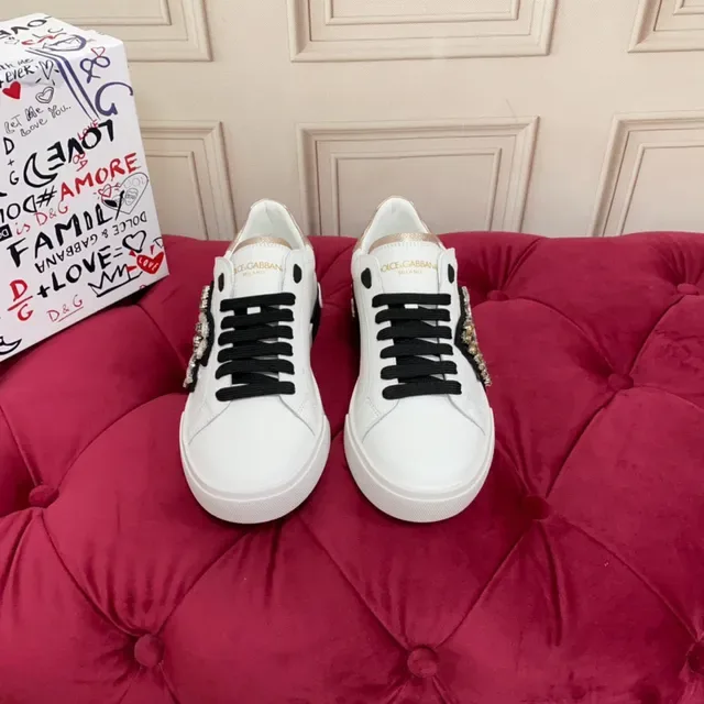 Dolce & Gabbana DG Logo Crystal-Embellished White Lifestyle Sneakers 8