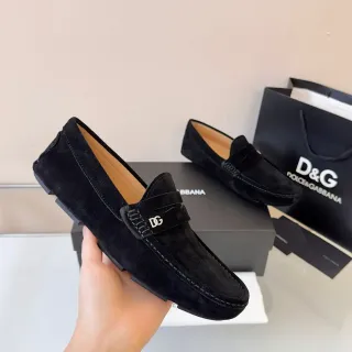 Dolce & Gabbana DG Logo Suede Penny Loafer