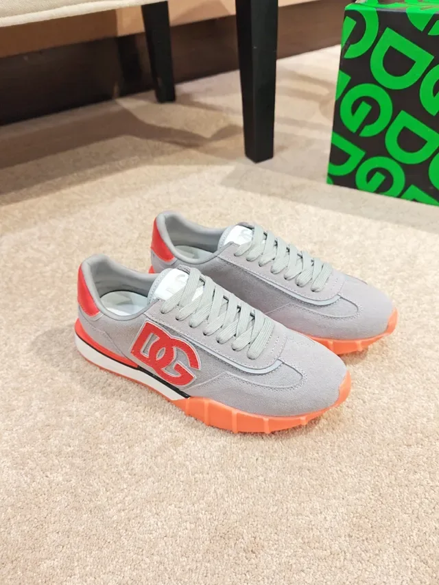 Dolce & Gabbana Lifestyle Sneaker Gris Rouge Suédé Upper Logo Monogram Bold Lifestyle Sneakers 4