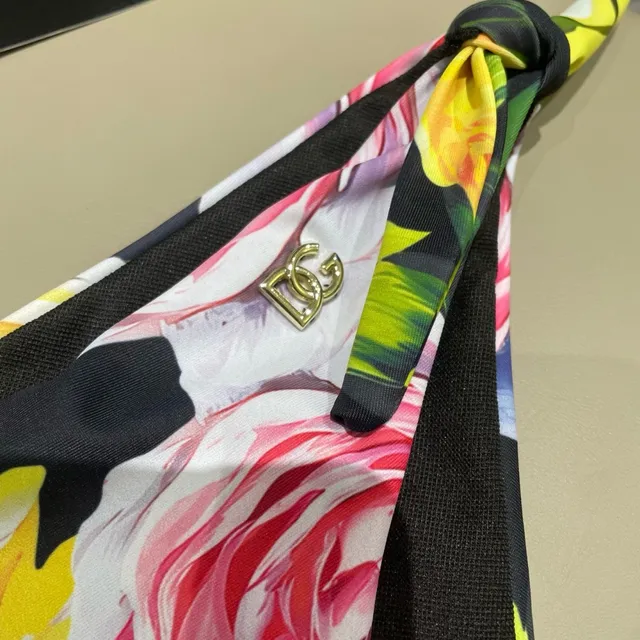 Dolce & Gabbana Multicolor Black Halter-Neck Top Tie-Side Bottoms Swimwear 11