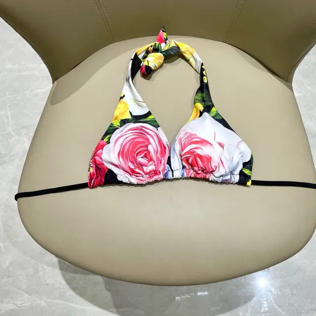 Dolce & Gabbana Multicolor Black Halter-Neck Top Tie-Side Bottoms Swimwear 16