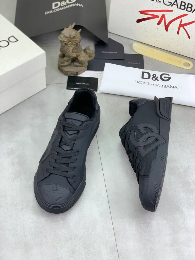 Dolce & Gabbana NS1 Noir Monochromatique Semelle en Caoutchouc Moulée Sneakers Lifestyle 6
