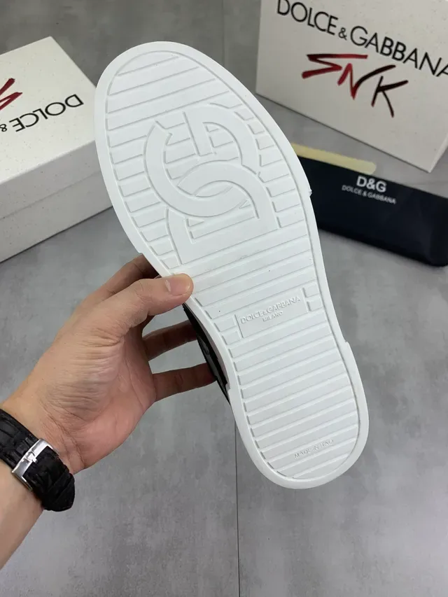 Dolce & Gabbana NS1 Noir et Blanc Solaire Plateforme Panneaux Maille et Daim Sneakers Chunky 2
