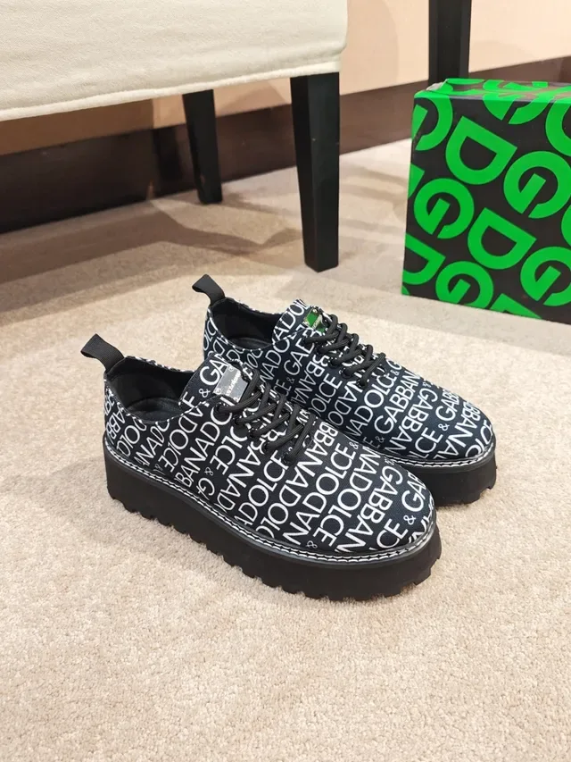 Dolce & Gabbana Sneakers plateforme noir blanc logo-print semelle canvas chunky sneakers 5