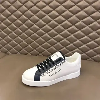 Dolce & Gabbana Portofino 白色海军蓝标志生活方式运动鞋