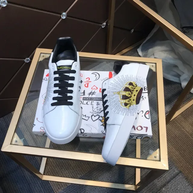 Dolce & Gabbana White Leather Embroidered Winged Lion Lifestyle Sneakers 2