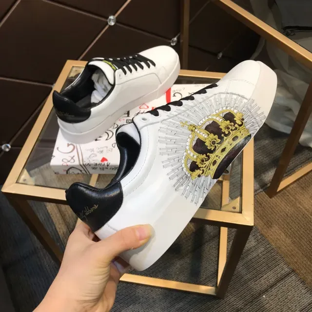 Dolce & Gabbana White Leather Embroidered Winged Lion Lifestyle Sneakers 6