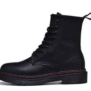 Dr. Martens 1460 Black Red Smooth Upper 8-Eyelet Lacing Martin Boots