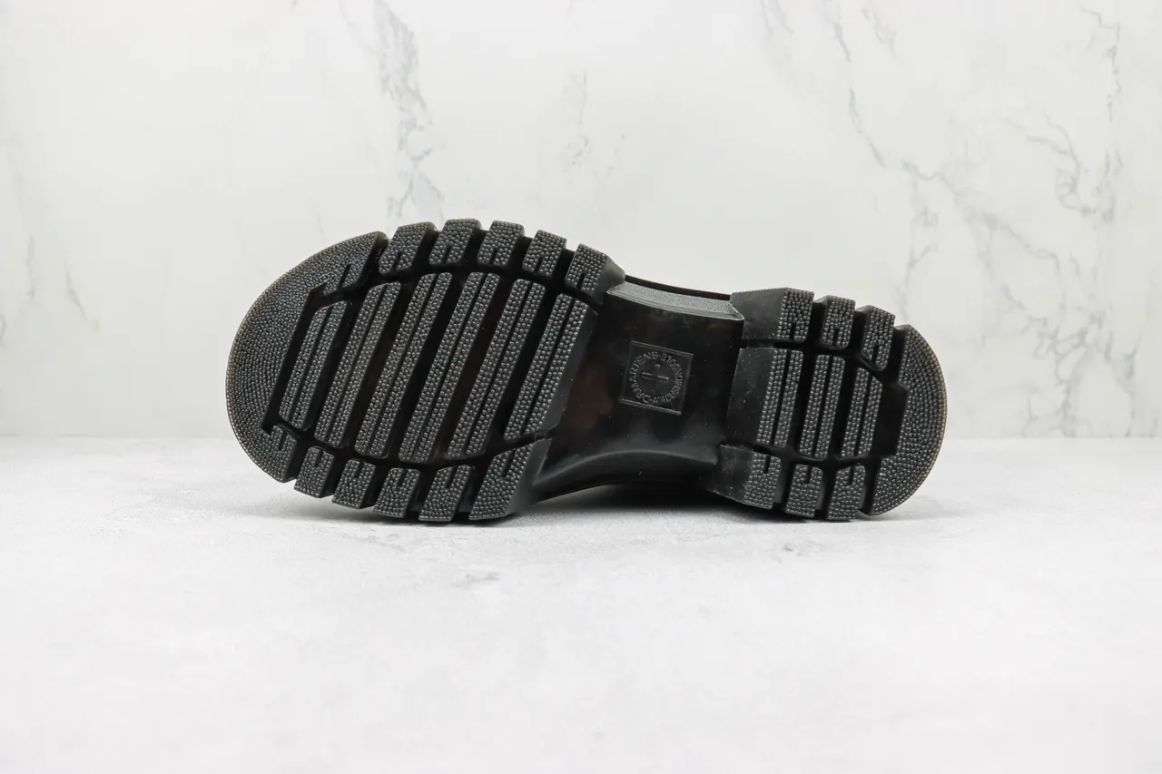 Dr. Martens Jadon Platform 黑色黄色缝线切尔西靴 8