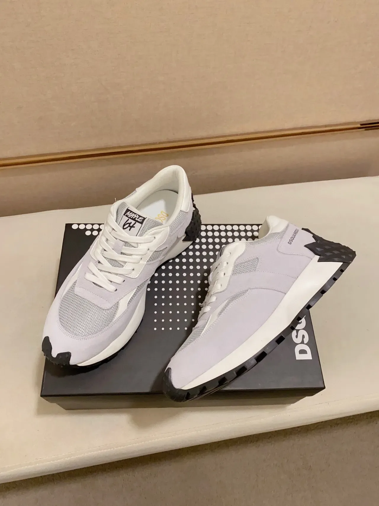 Dsquared2 ICON Light Gray and White Chunky Sneakers 3