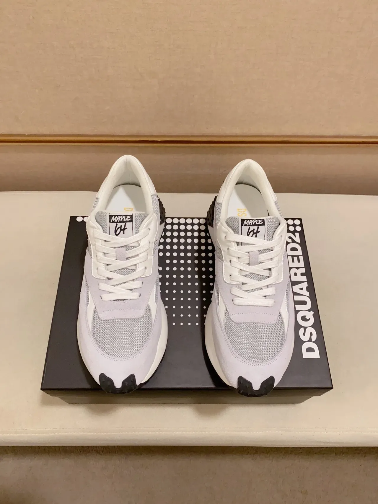 Dsquared2 ICON Light Gray and White Chunky Sneakers 4