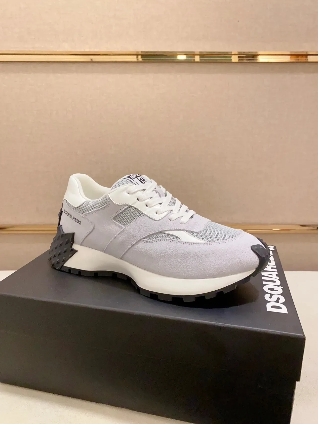 Dsquared2 ICON Light Gray and White Chunky Sneakers 5