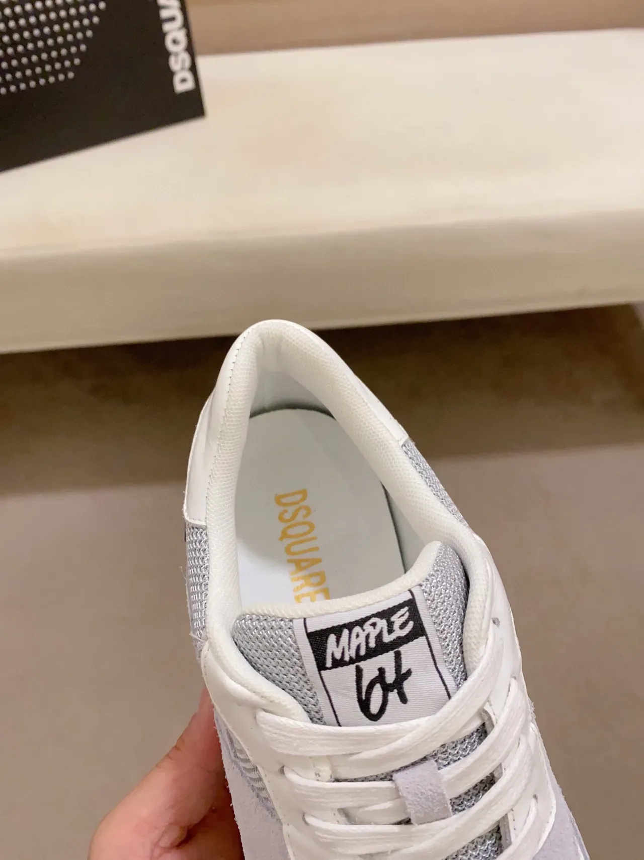Dsquared2 ICON Light Gray and White Chunky Sneakers 7