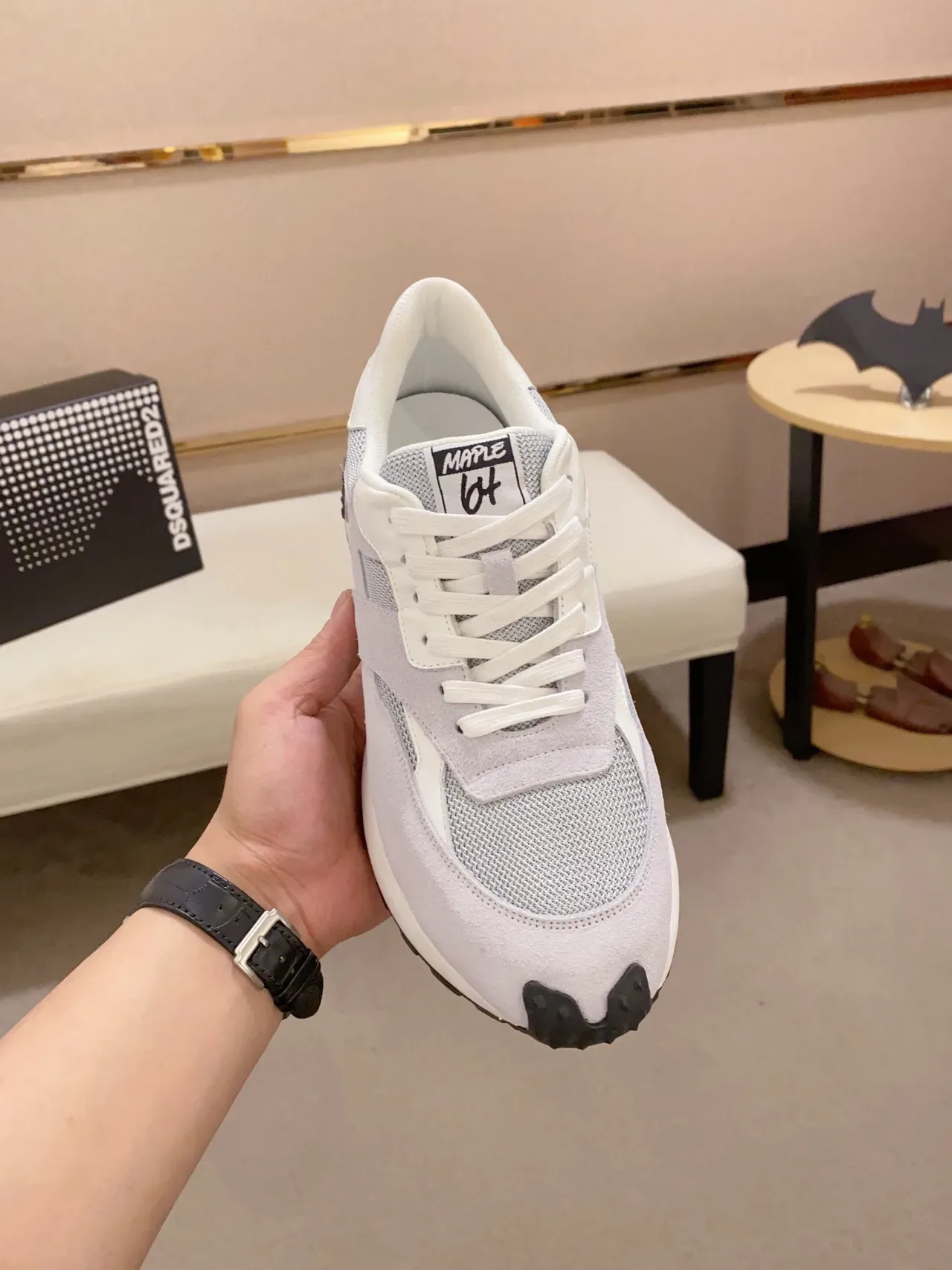 Dsquared2 ICON Light Gray and White Chunky Sneakers 8