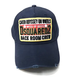Dsquared2 ICON Red Yellow Embroidered Patch-Front Distressed Brim Edge Baseball Cap 4