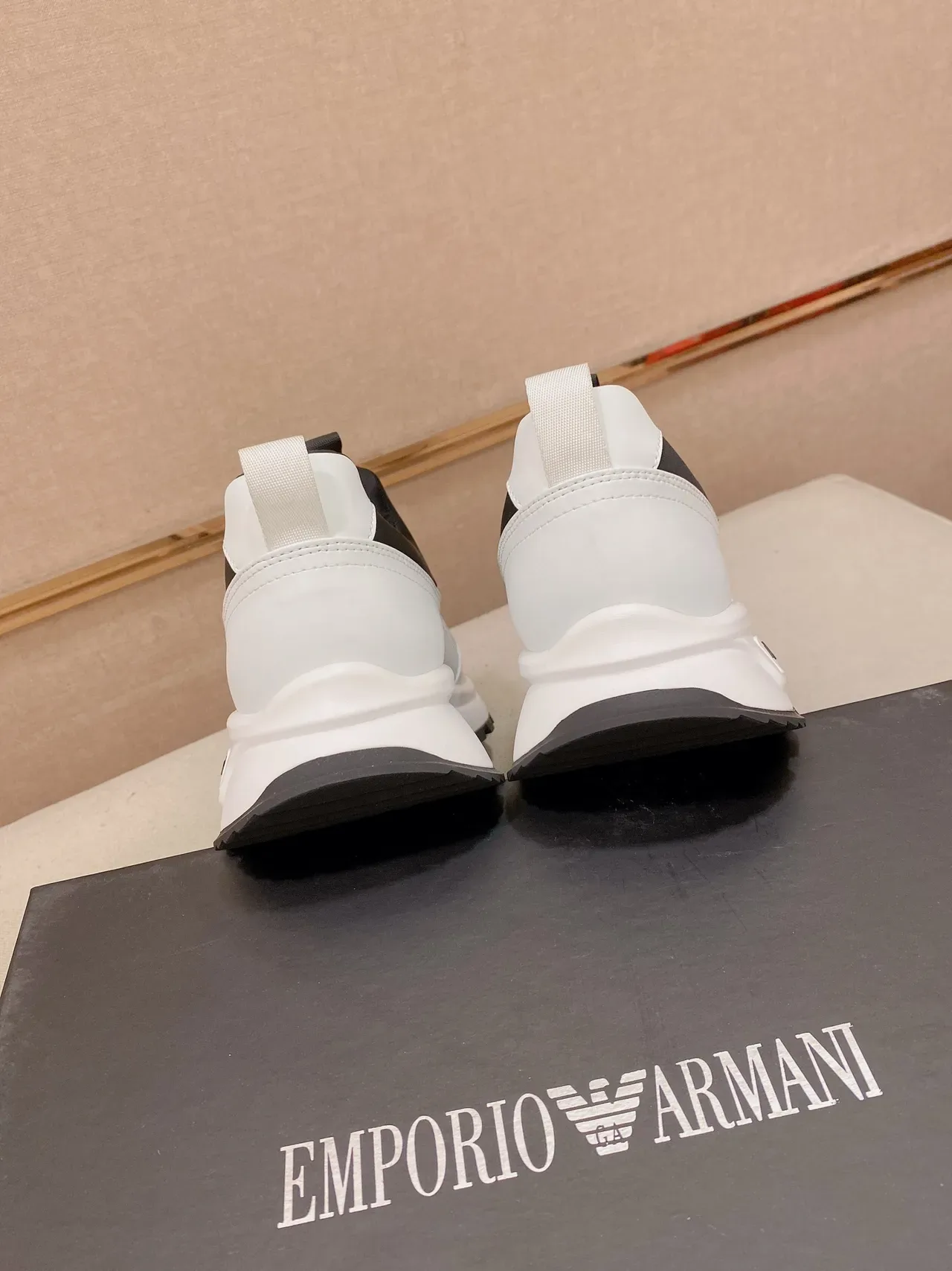 Emporio Armani A|X Black White Slip-On Mesh-and-Synthetic Upper Lifestyle Sneakers 2