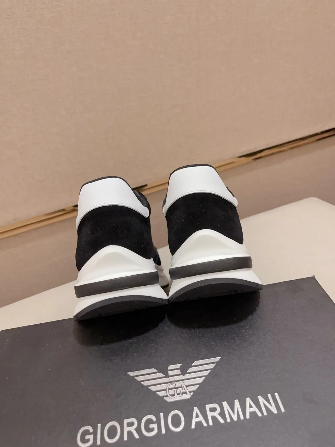 Emporio Armani Black and White Eagle Logo Lifestyle Sneaker 8