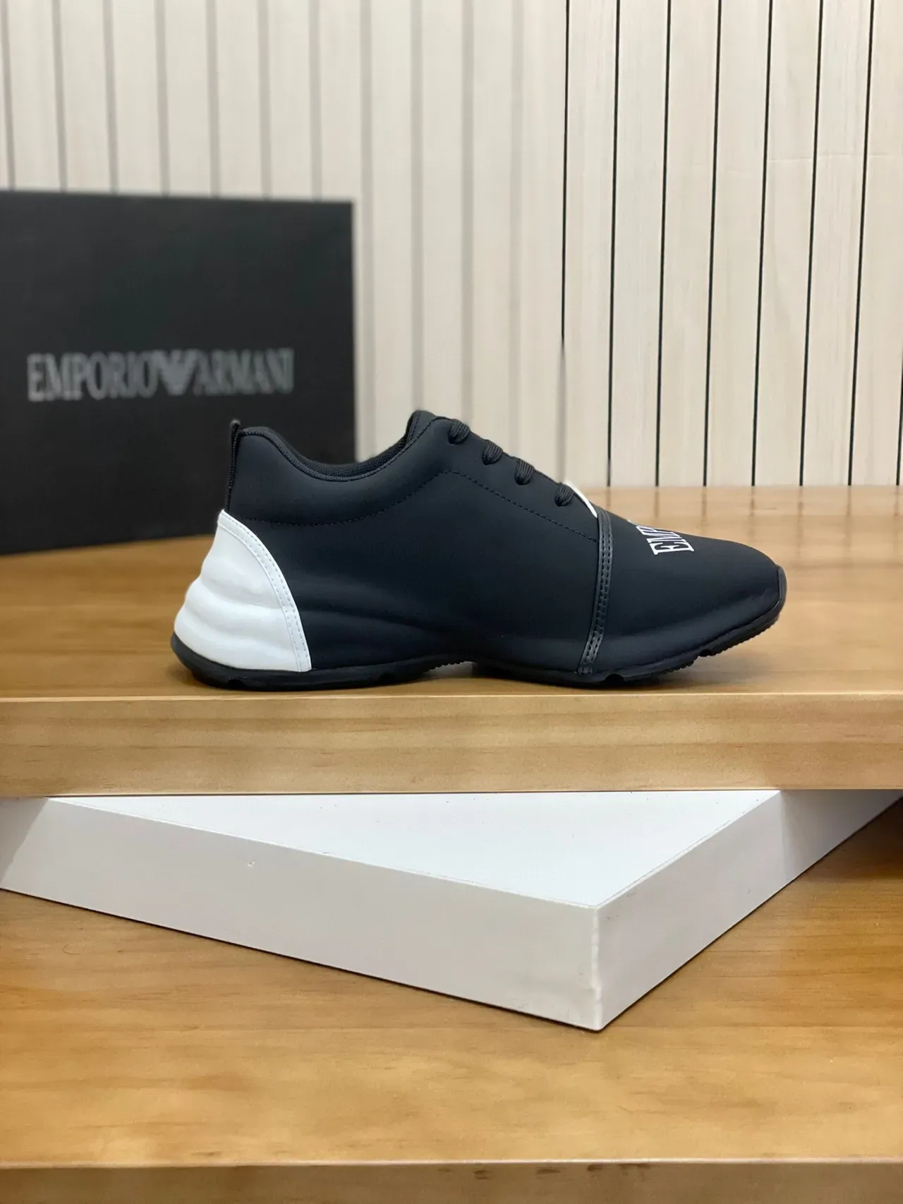 Emporio Armani Black and White Eagle Logo Lifestyle Sneakers 5