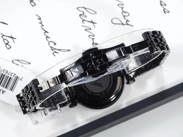 Emporio Armani Black Ceramic-Style Bracelet Quartz Watch 2