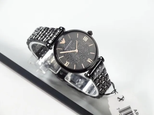 Emporio Armani Black Ceramic-Style Bracelet Quartz Watch 6
