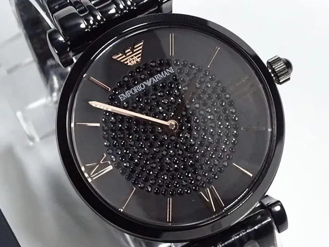 Emporio Armani Black Ceramic-Style Bracelet Quartz Watch 8