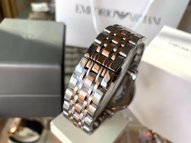 Emporio Armani Montre Chronographe Acier Inoxydable Bicolore Quartz 7