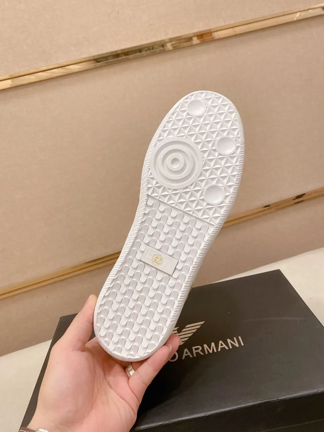 Emporio Armani EA7 Beige and White Lifestyle Sneakers 2