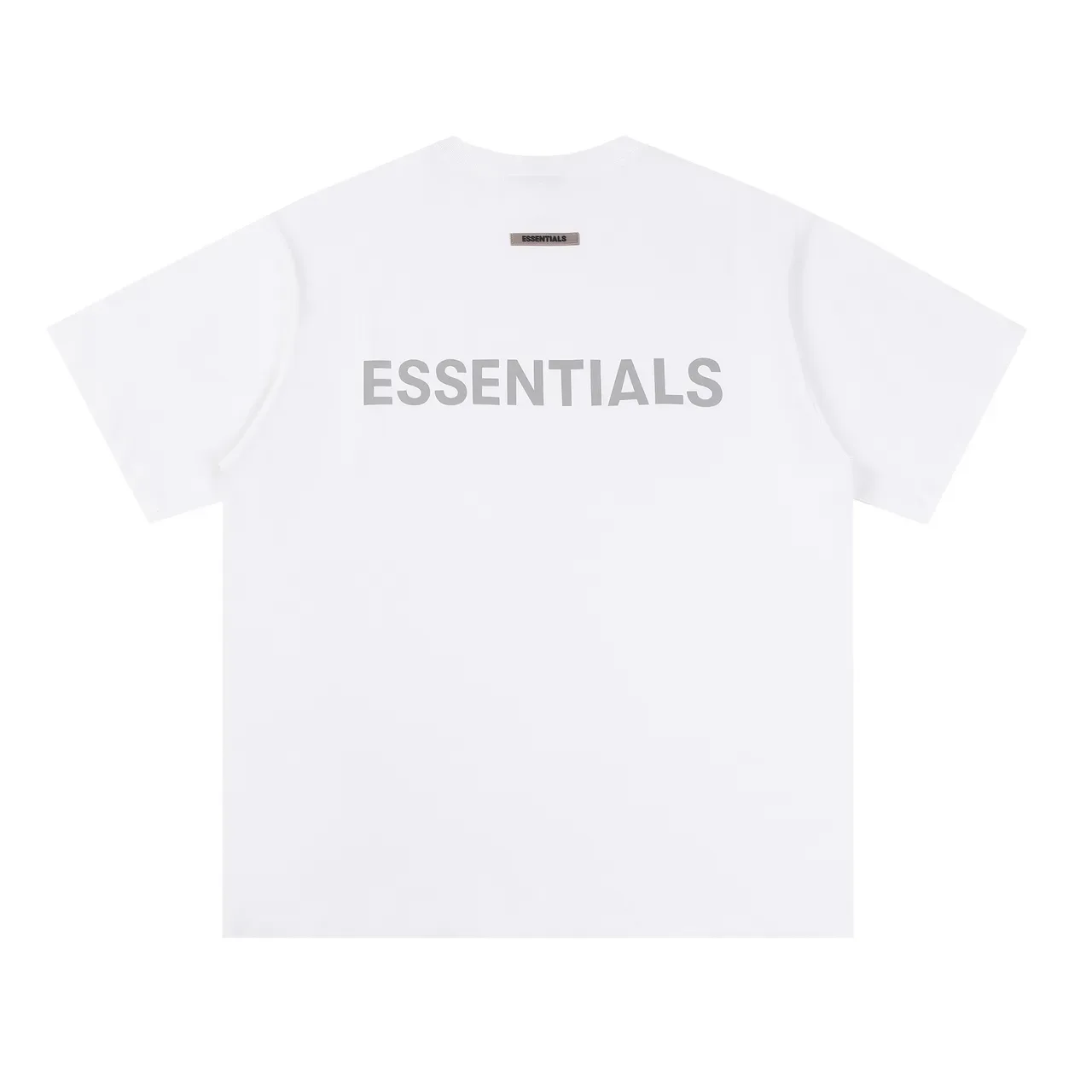 Fear of God Essentials تي شيرت أسود وأبيض واسع بسيط من الأمام 3