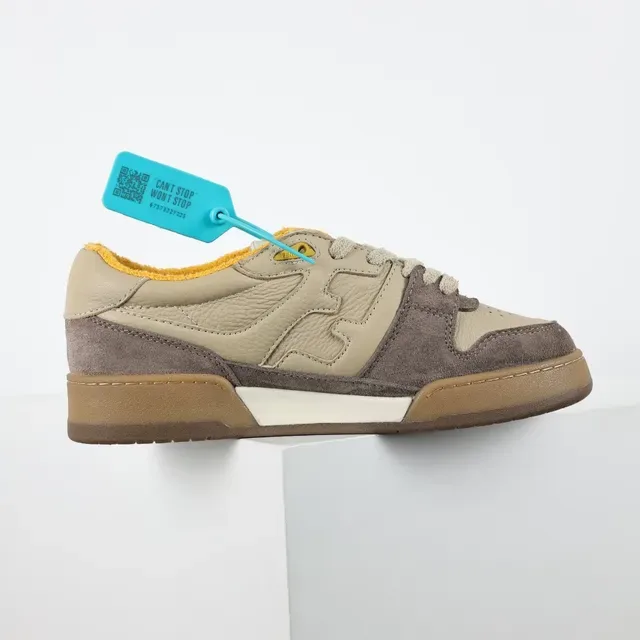 Fendi Lifestyle Sneaker Beige Brown Mixed-Material Upper Embossed FF Logo Lifestyle Sneakers 7