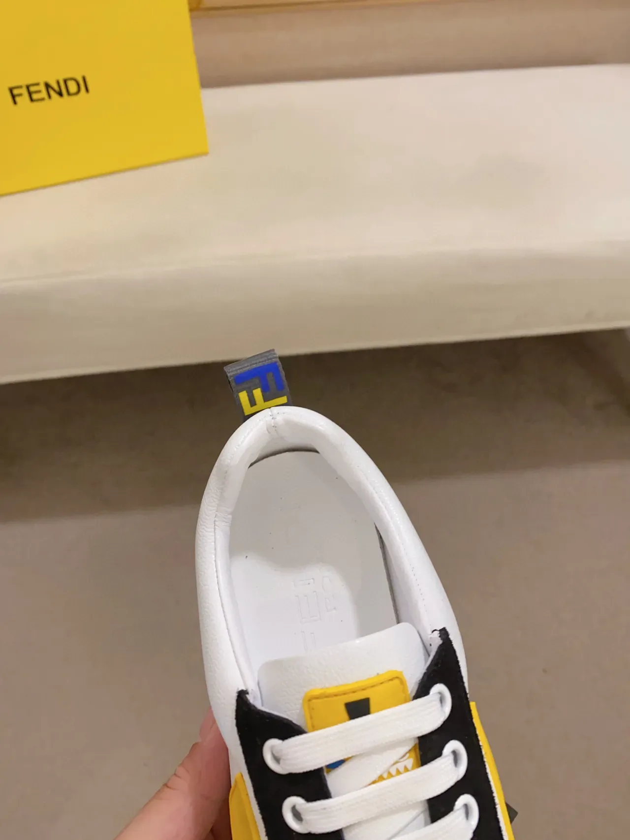 Fendi Monster Eye White Black Yellow Lifestyle Sneakers 6