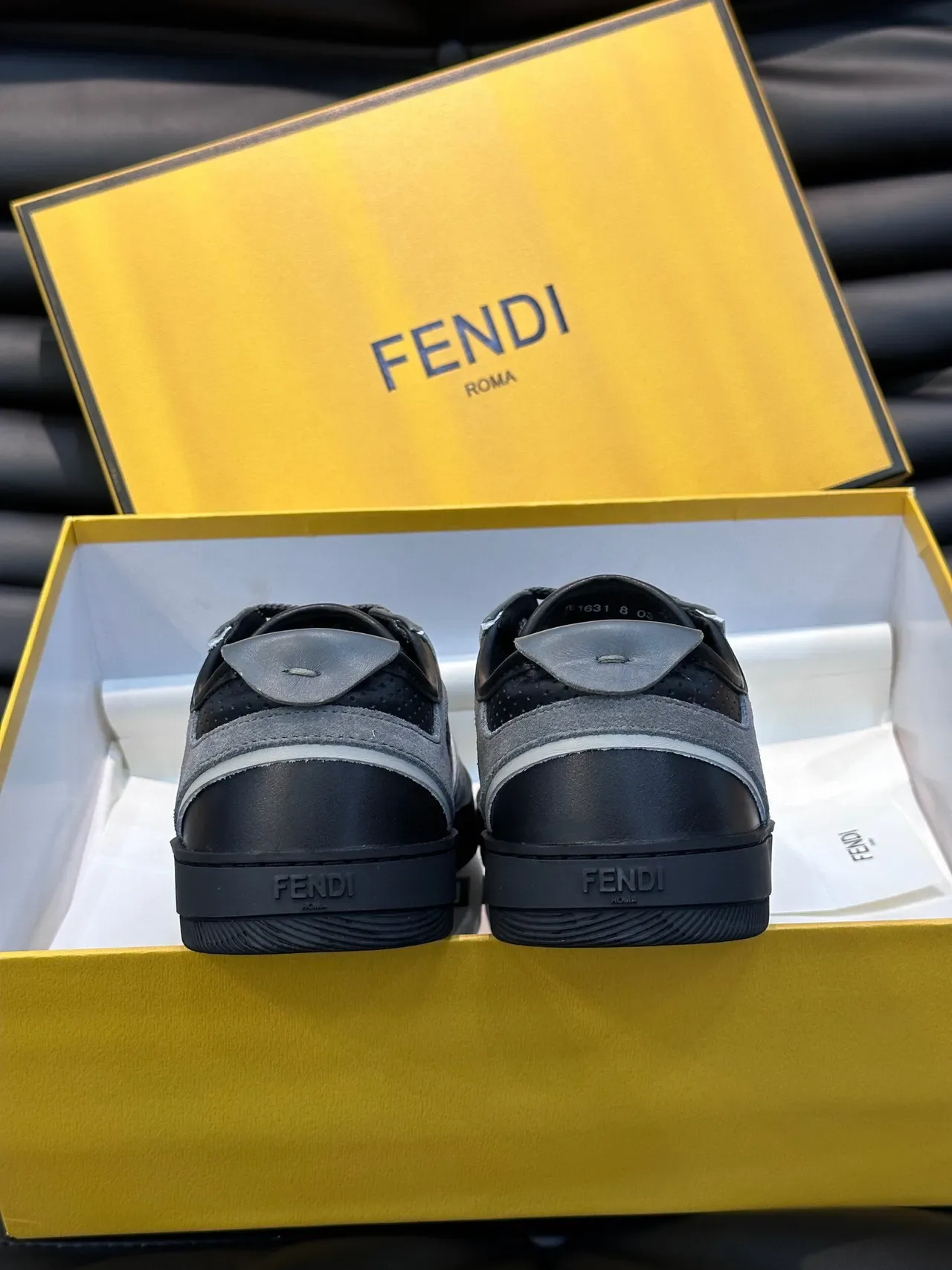 Fendi Panelled FF Logo Gray and Black Lifestyle Sneaker 6